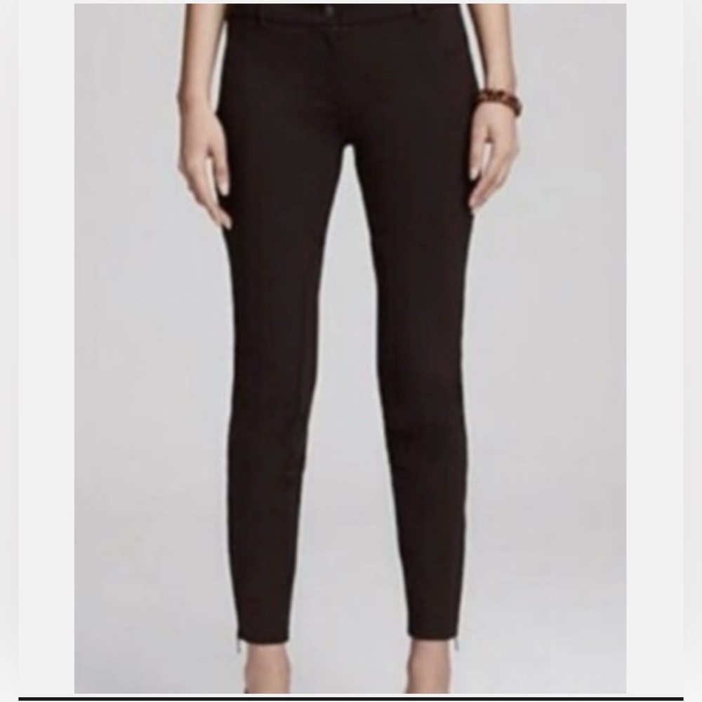Eileen Fisher Ponte Knit Ankle Zip Riding Style Pants Womens L Brown Equestrian
